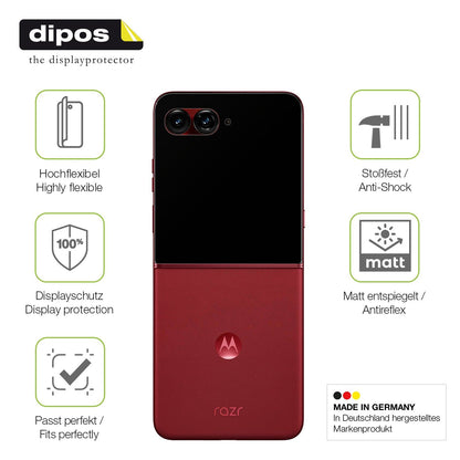 2x Full Cover Schutzfolie matt für Motorola Razr 60 Aussen-Display