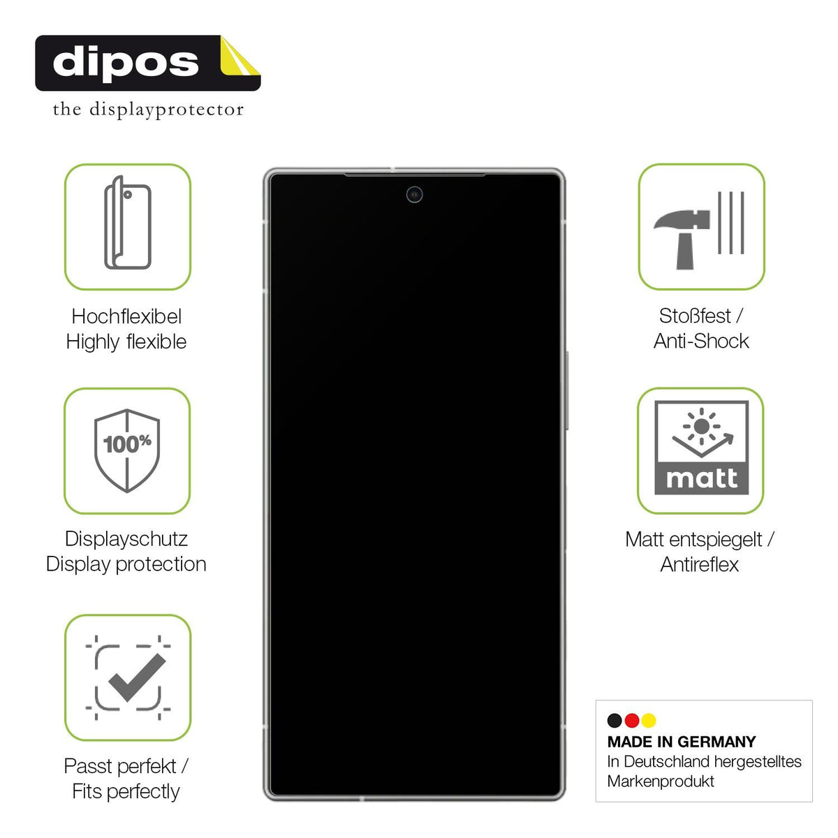 2x Full Cover Schutzfolie matt für Sharp Aquos R10