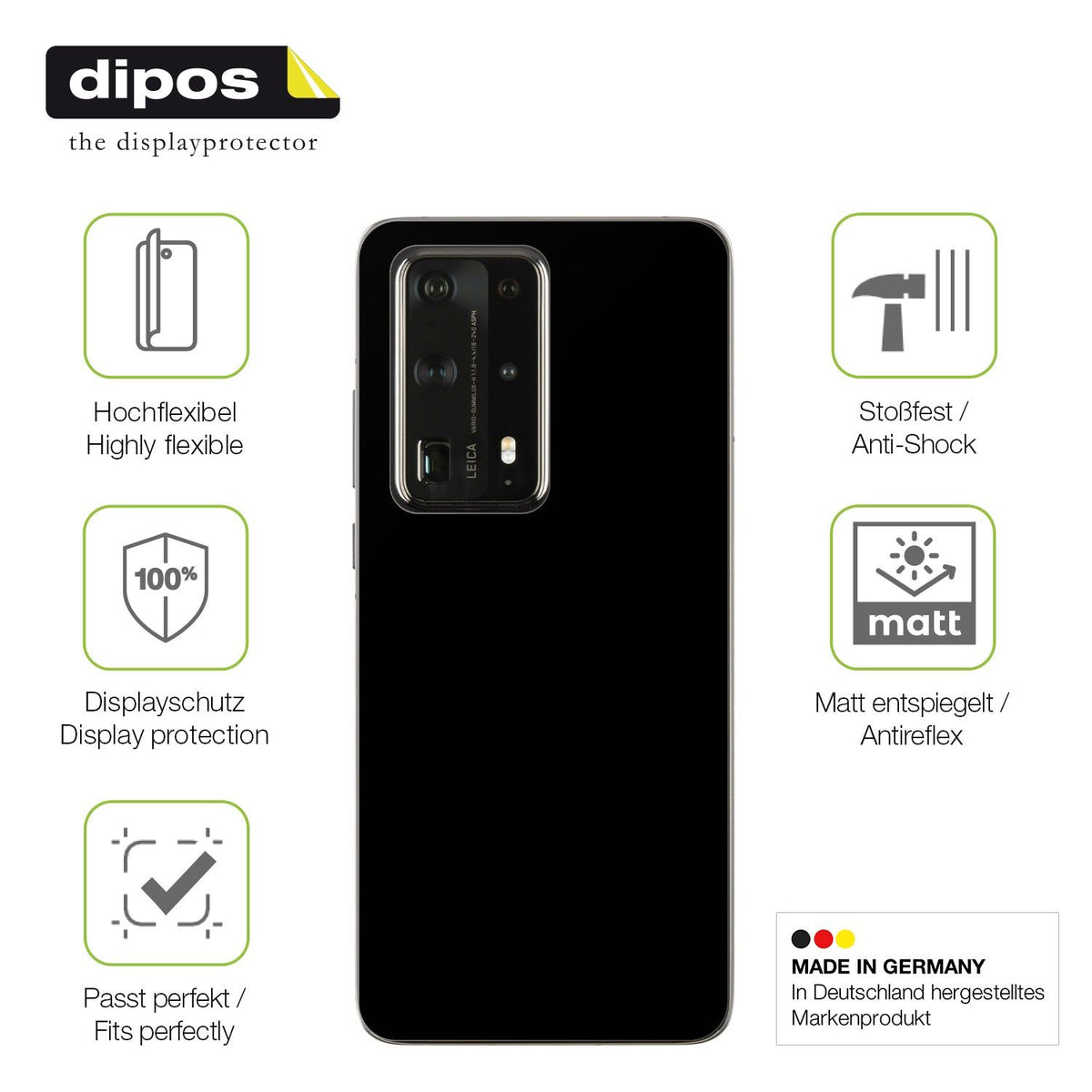 2x Full Cover Schutzfolie matt für Huawei P40 Pro Plus Back