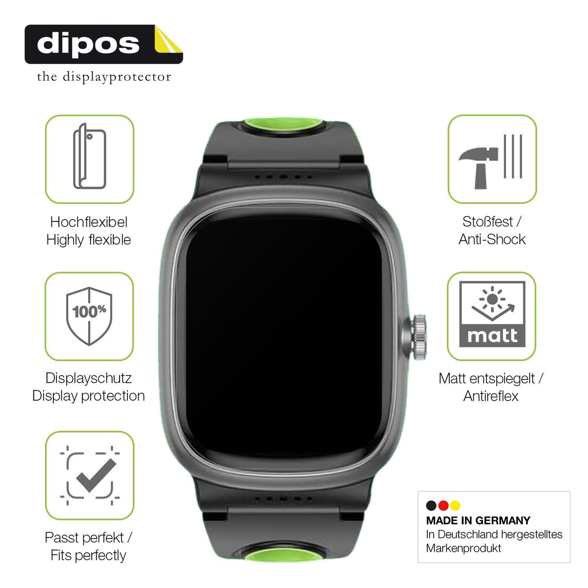 2x Full Cover Schutzfolie matt für anyloop Kinder Smartwatch