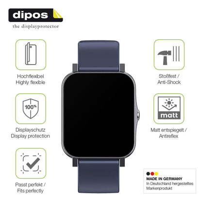 2x Full Cover Schutzfolie matt für Qnix Smartwatch