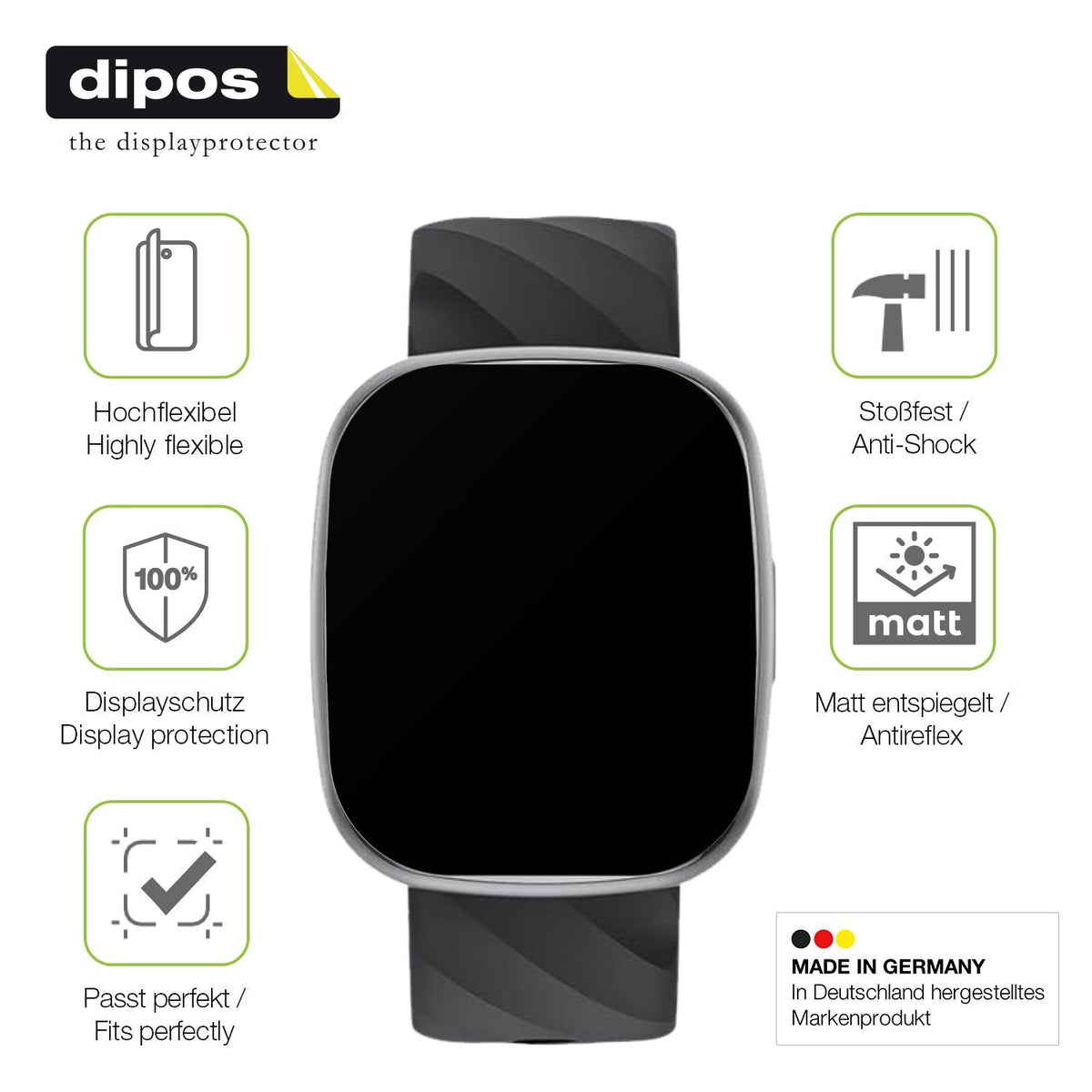 2x Full Cover Schutzfolie matt für Catgiff A22 Smartwatch
