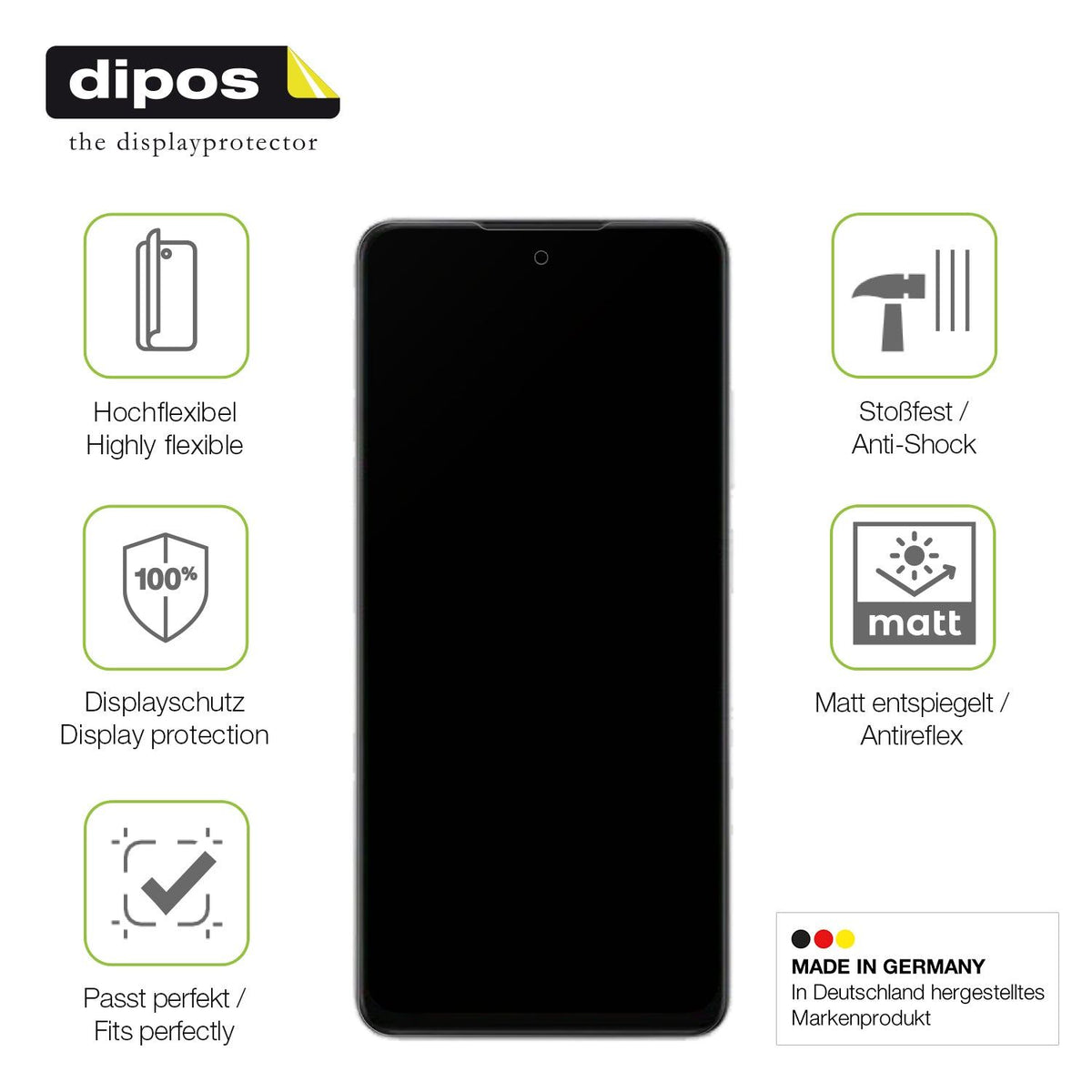 2x Full Cover Schutzfolie matt für Oppo A5 4G