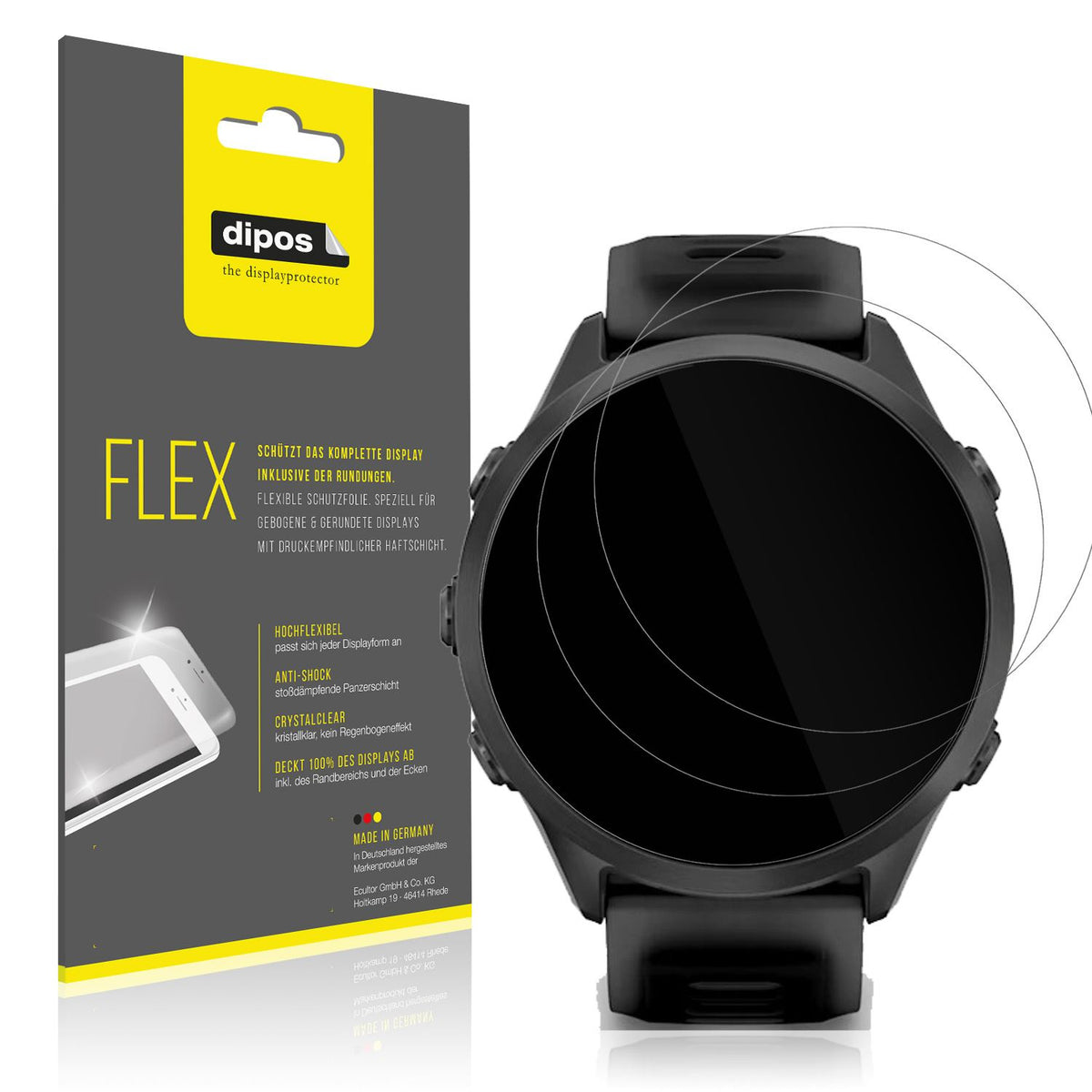 2x 3D Full Cover Schutzfolie für Garmin Forerunner 570 47mm