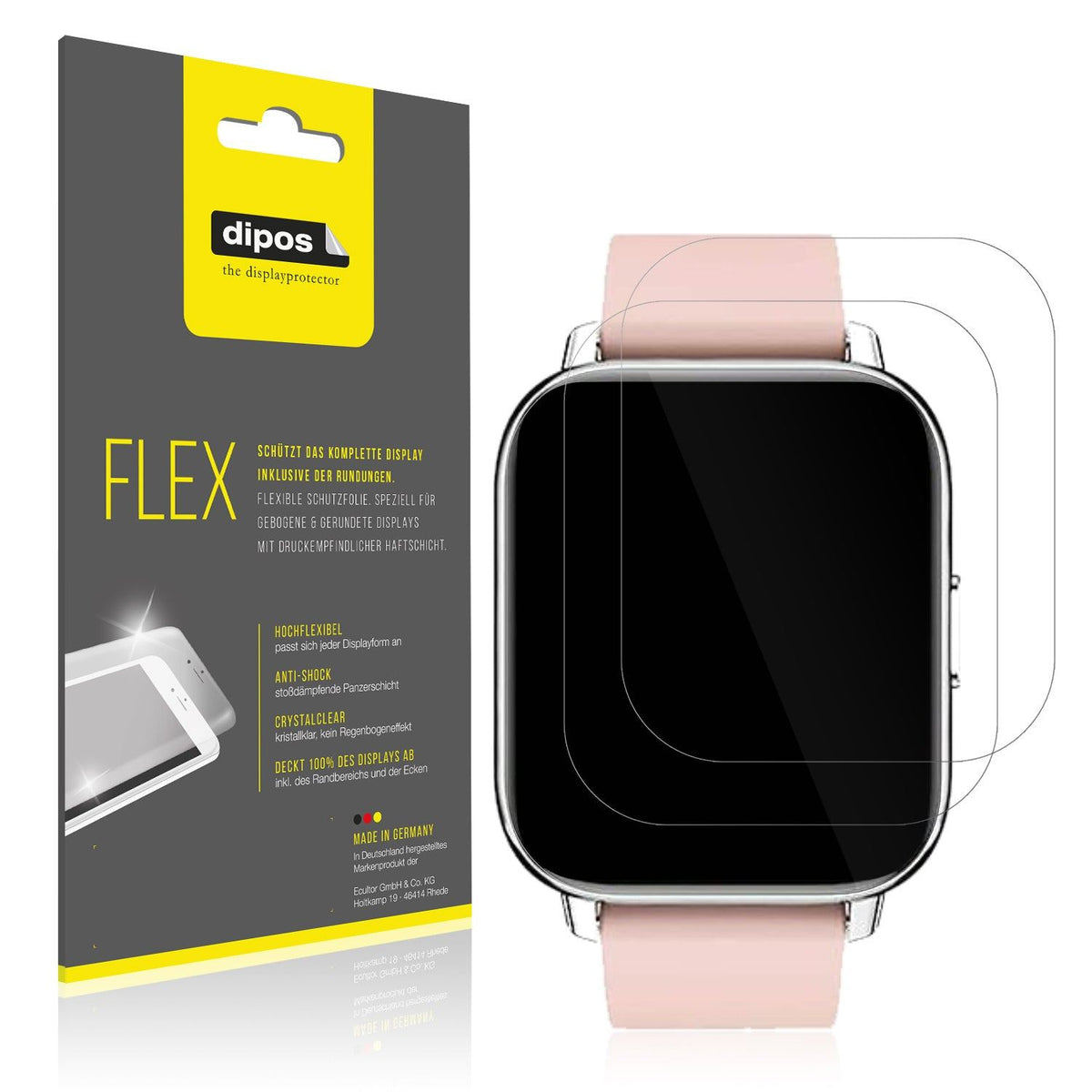 2x 3D Full Cover Schutzfolie für Togala Smartwatch