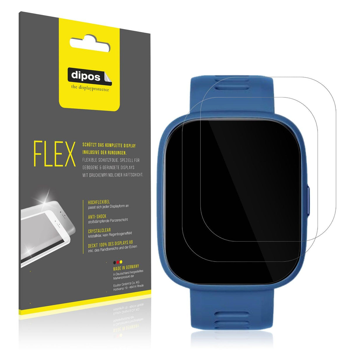 2x 3D Full Cover Schutzfolie für BiggerFive Smartwatch Kinder