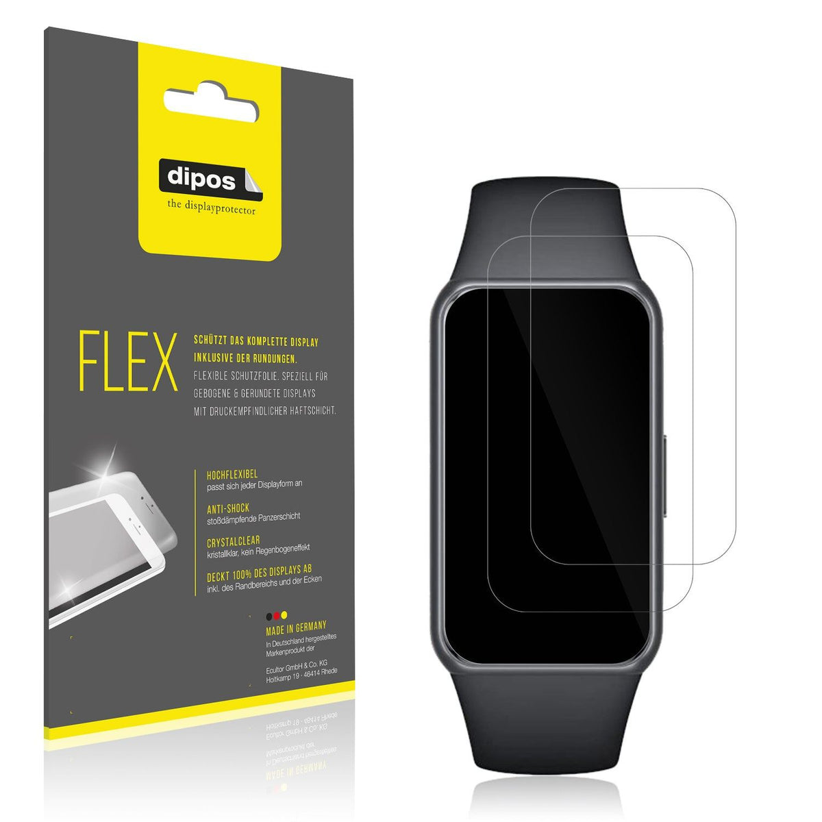 2x 3D Full Cover Schutzfolie für Honor Band 7