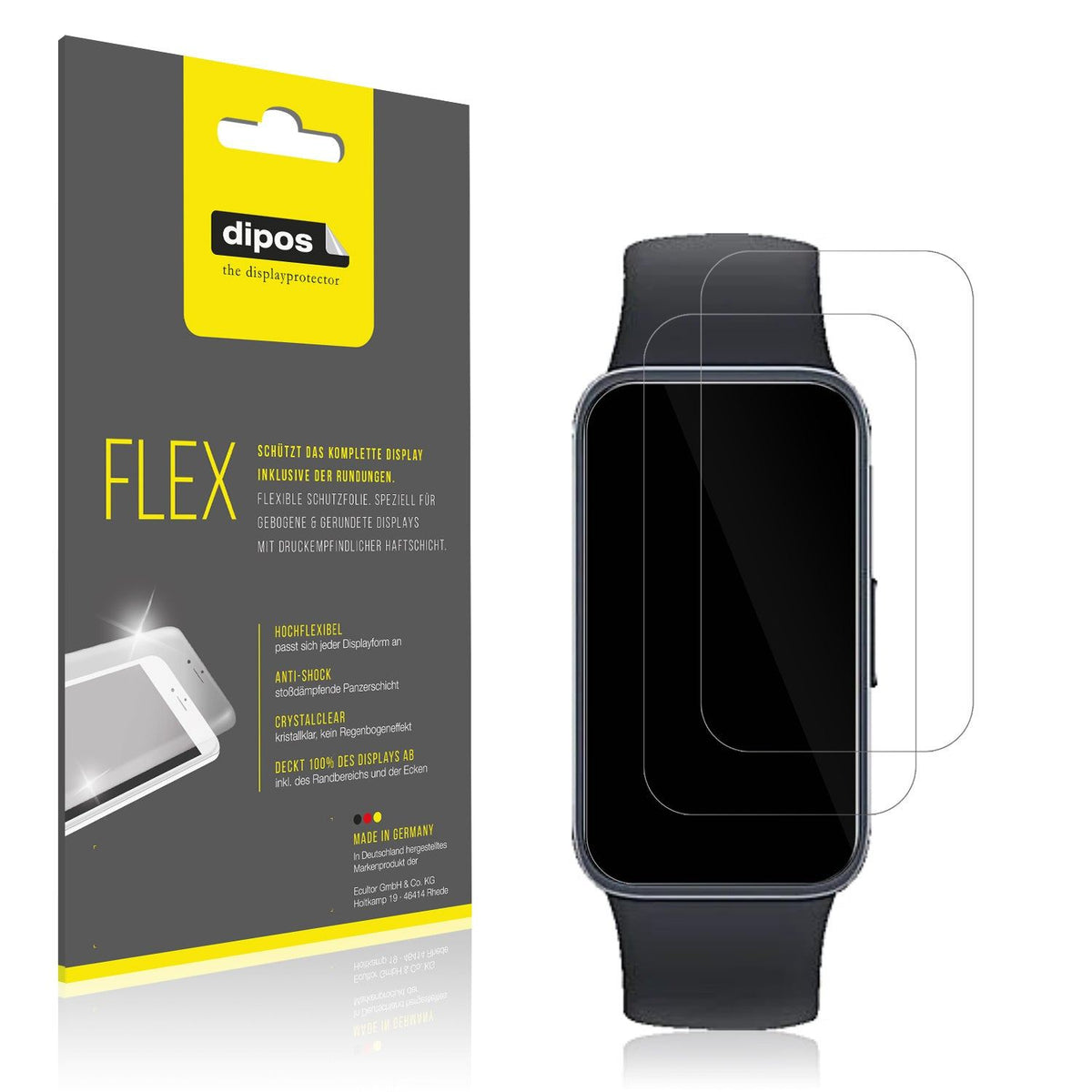 2x 3D Full Cover Schutzfolie für Huawei Band 10