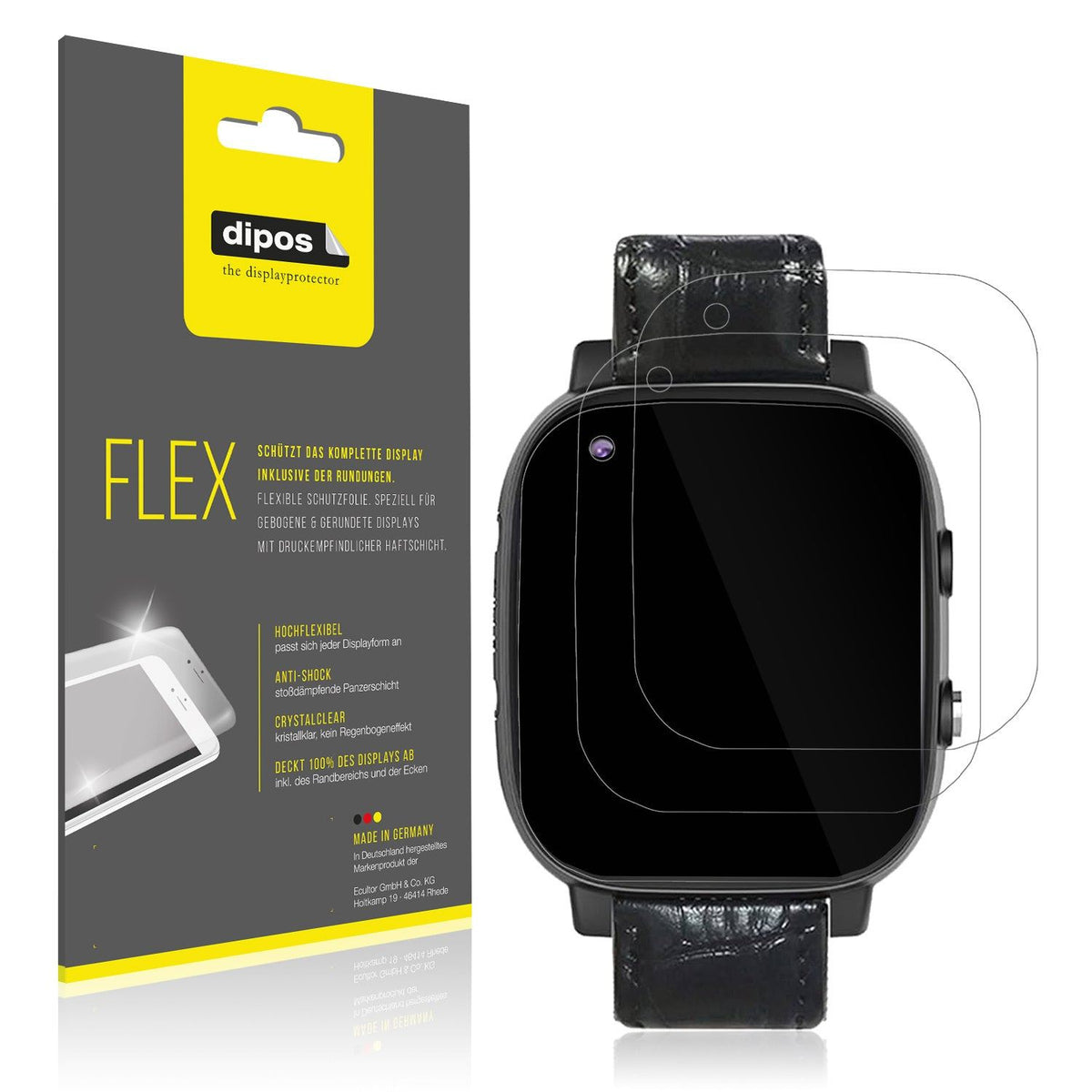 2x 3D Full Cover Schutzfolie für Weyot Notruf Smartwatch