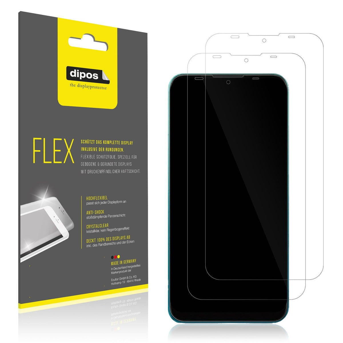 2x 3D Full Cover Schutzfolie für Mobicel Legend Pro