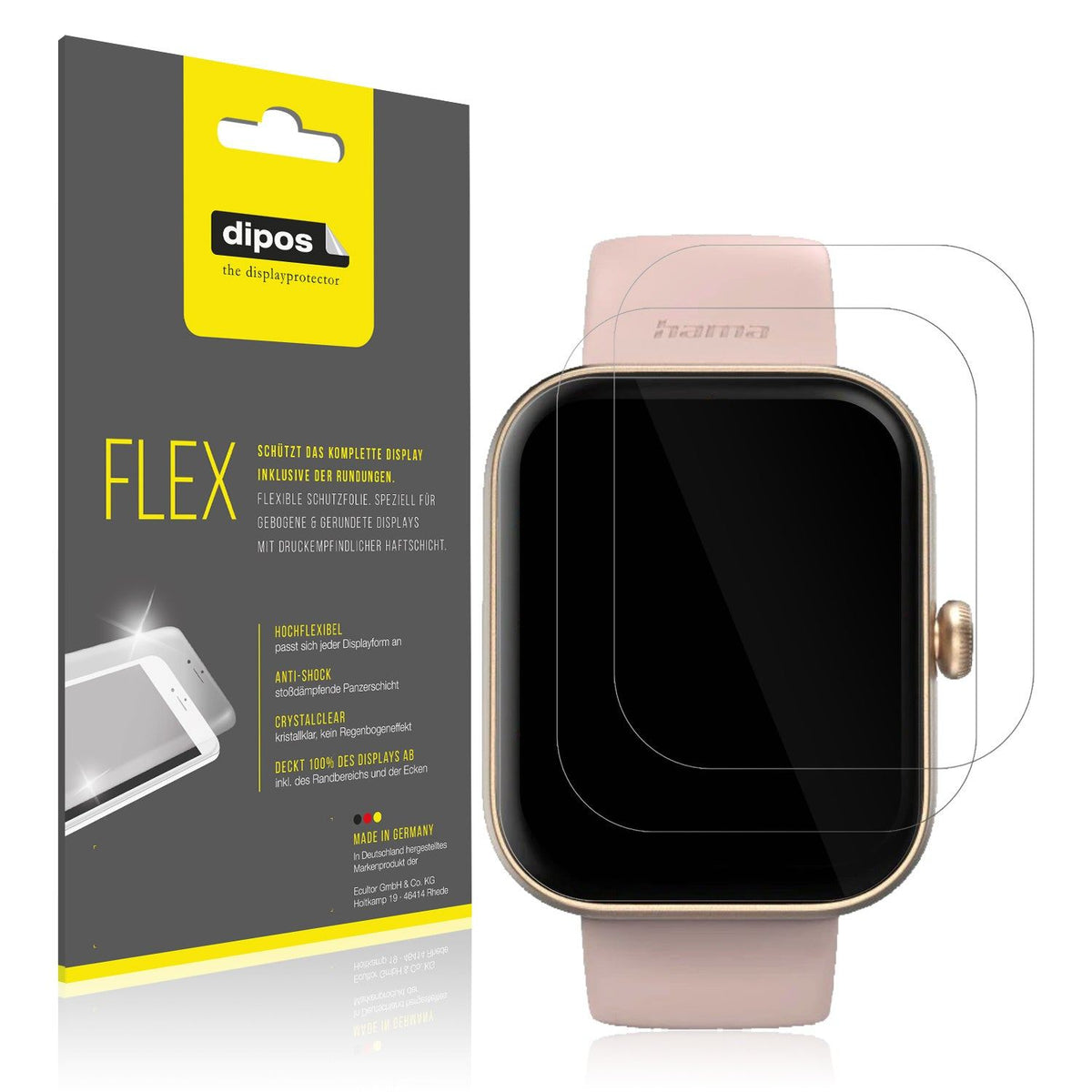 2x 3D Full Cover Schutzfolie für Hama 5000 Smartwatch