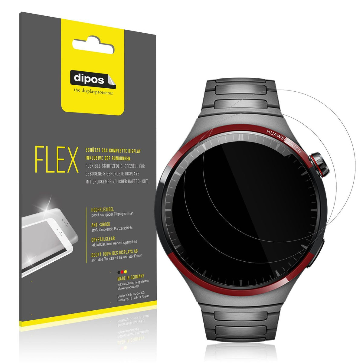 2x 3D Full Cover Schutzfolie für Huawei Watch 4 Pro Space Edition
