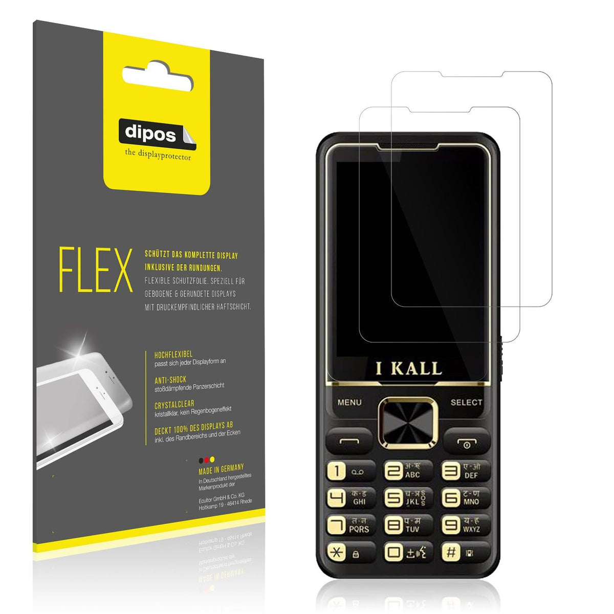 2x 3D Full Cover Schutzfolie für iKall K99 Pro
