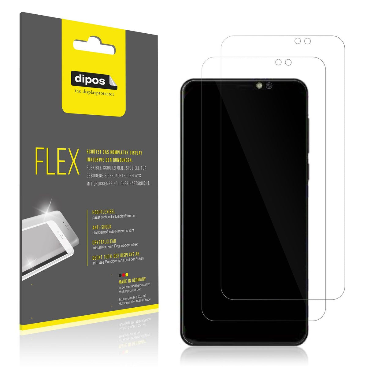 2x 3D Full Cover Schutzfolie für Unonu W609