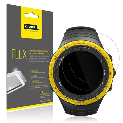 2x 3D Full Cover Schutzfolie für Suunto Core Black Yellow