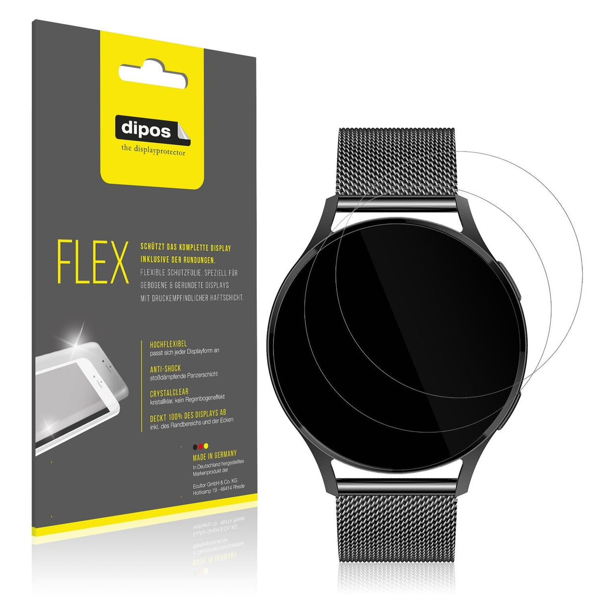 2x 3D Full Cover Schutzfolie für Levowatch Edgy