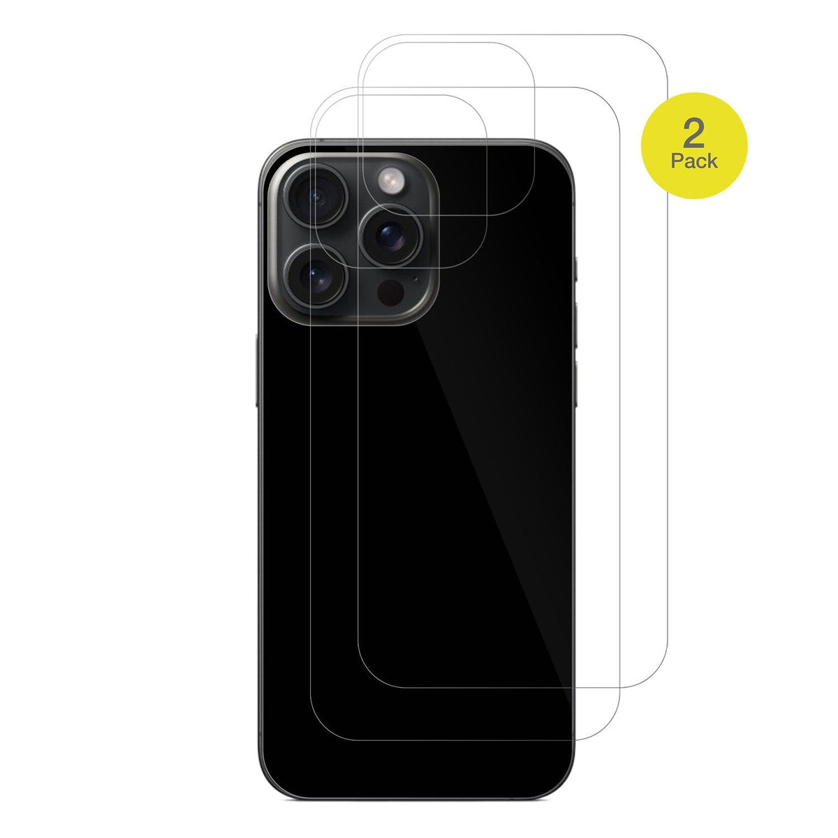 2x 3D Full Cover Schutzfolie für Apple iPhone 16 Pro Rückseite