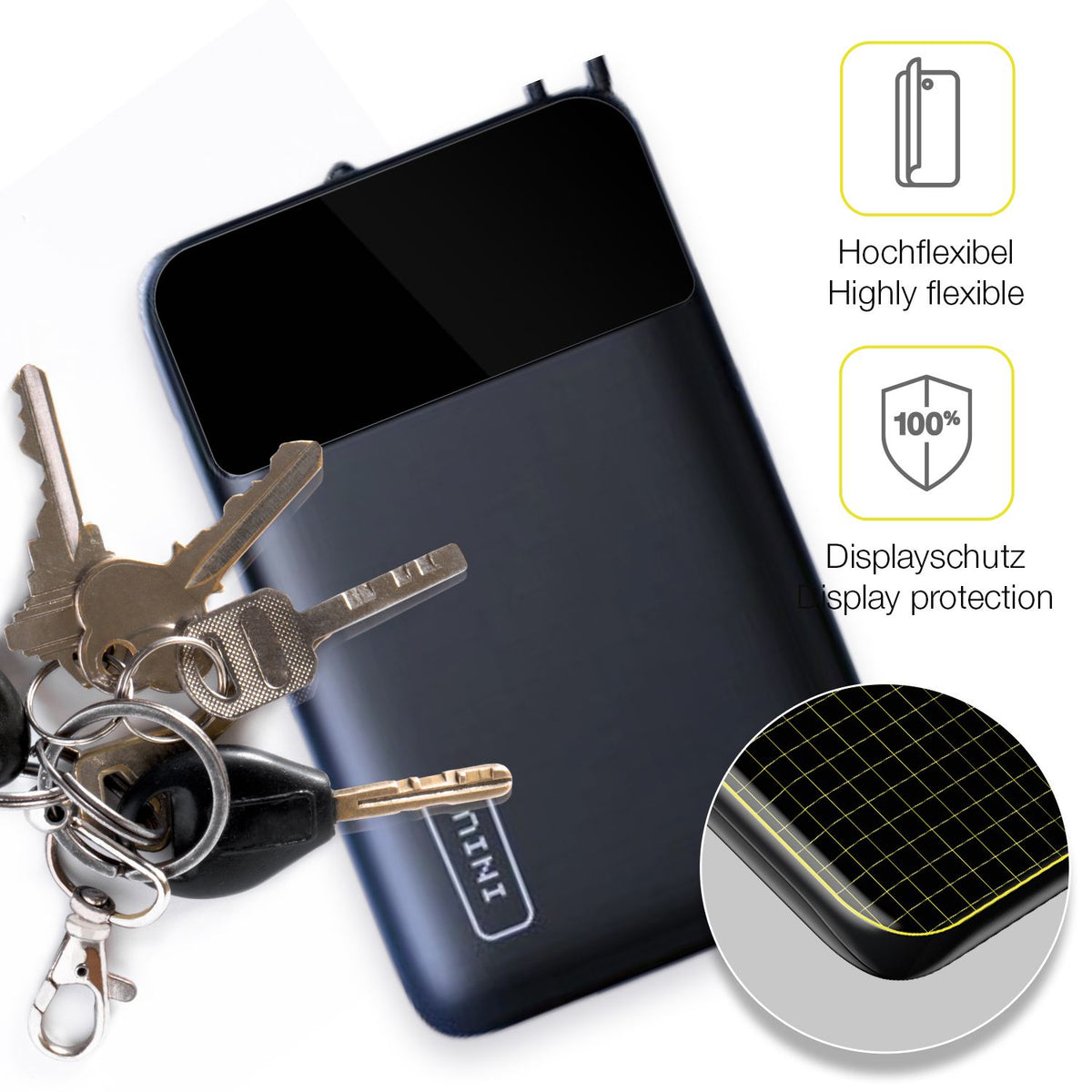 2x 3D Full Cover Schutzfolie für INIU Carry P51-E2