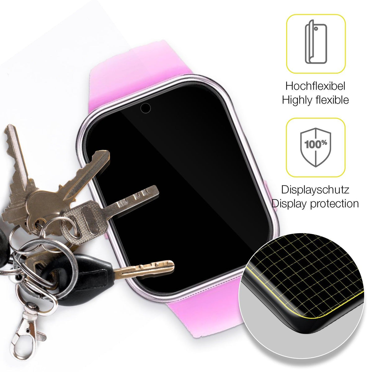 2x 3D Full Cover Schutzfolie für Igreeman Kinder Smartwatch