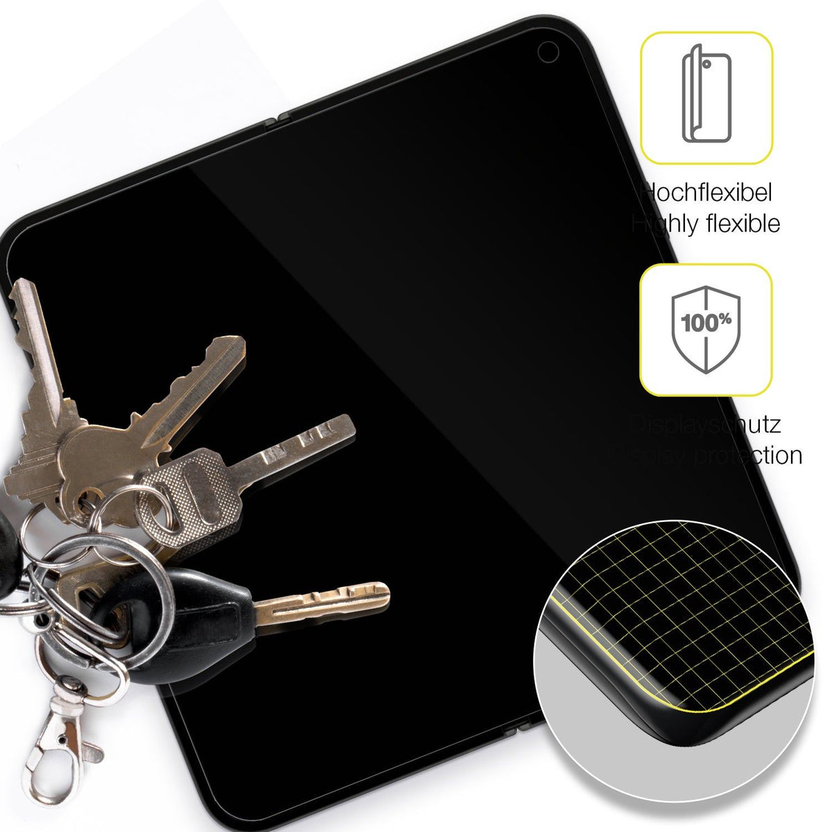 2x 3D Full Cover Schutzfolie für Google Pixel 9 Pro Fold Innenseite