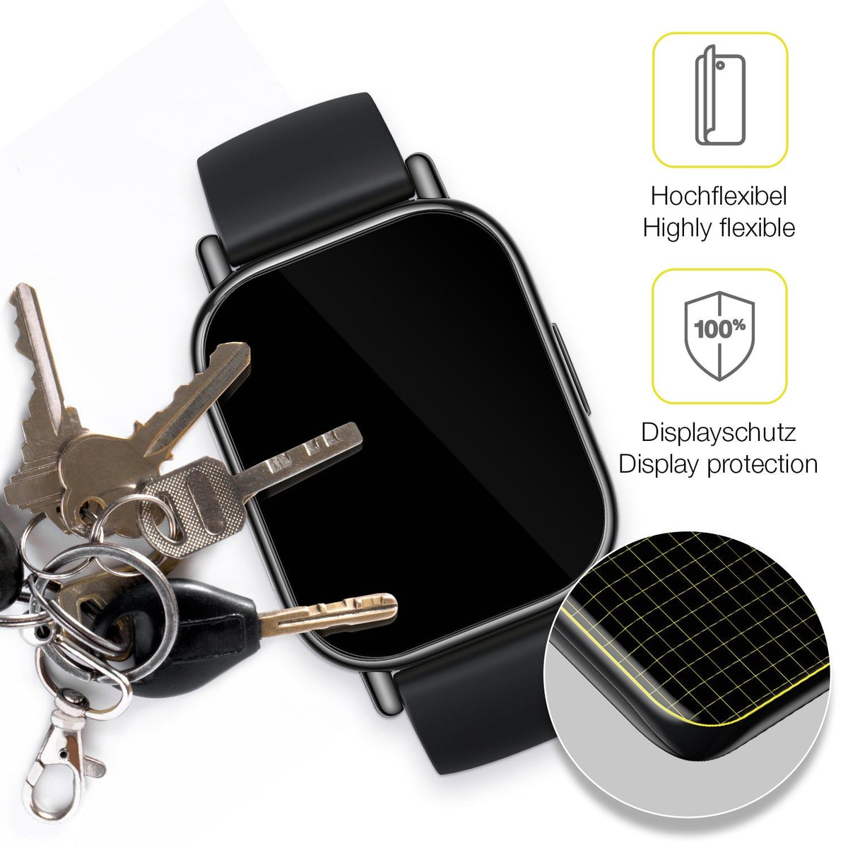 2x 3D Full Cover Schutzfolie für Xiaomi Redmi Watch 5 Active