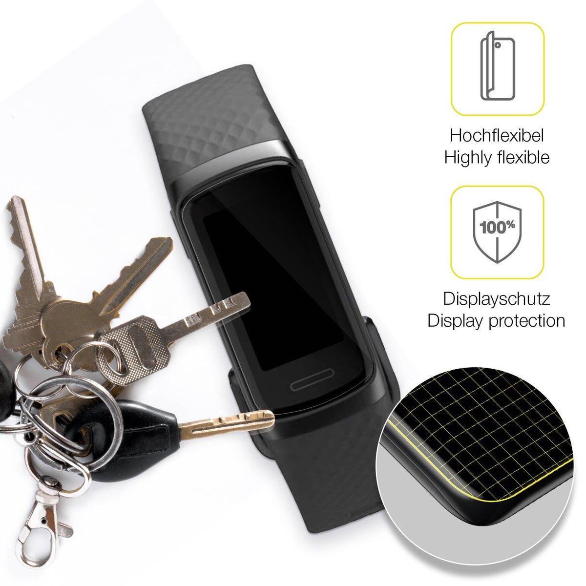 2x 3D Full Cover Schutzfolie für Hama 3910 Smartwatch
