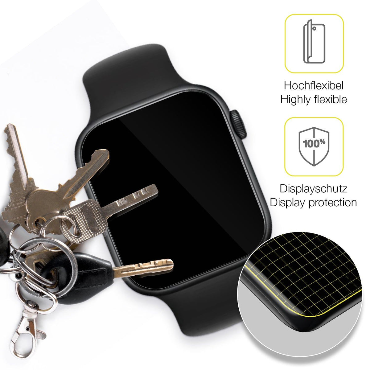 2x 3D Full Cover Schutzfolie für Honor Watch 5