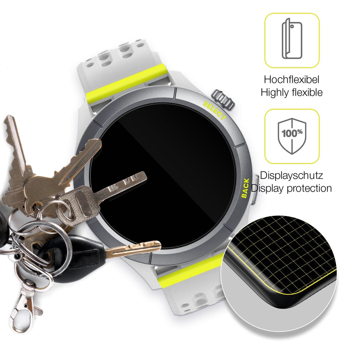 2x 3D Full Cover Schutzfolie für Amazfit Cheetah round