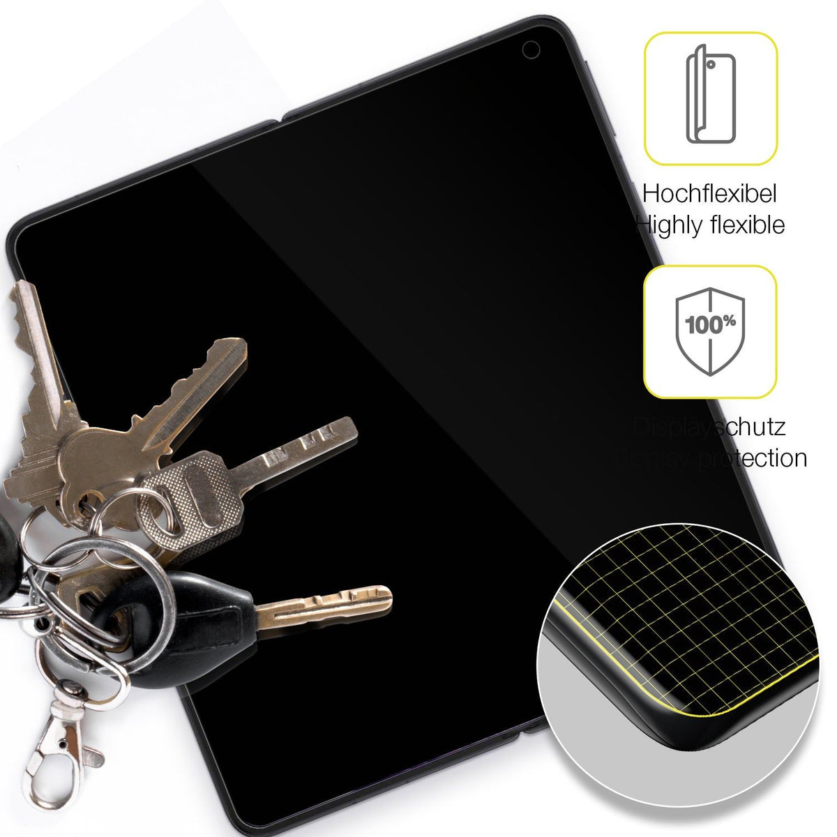 2x 3D Full Cover Schutzfolie für Oppo Find N5 Innenseite