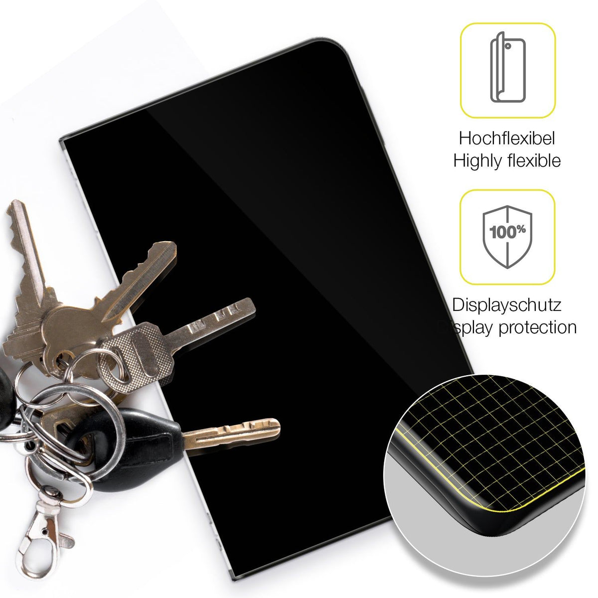 2x 3D Full Cover Schutzfolie für Ledger Stax Crypto Wallet