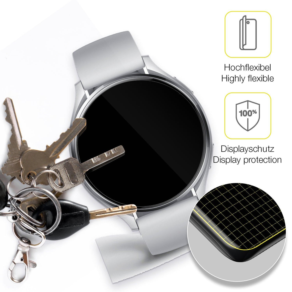 2x 3D Full Cover Schutzfolie für Xiaomi Watch 2
