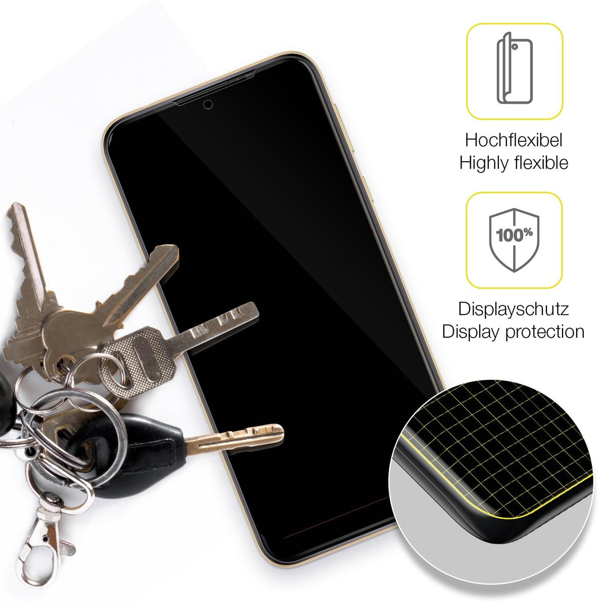 2x 3D Full Cover Schutzfolie für Wiko Y81