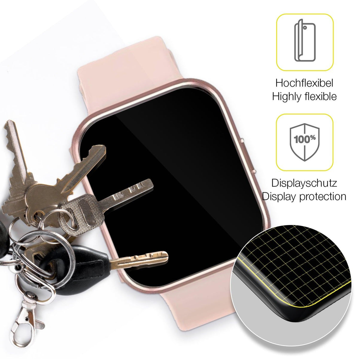 2x 3D Full Cover Schutzfolie für Oukitel 1.83 Zoll