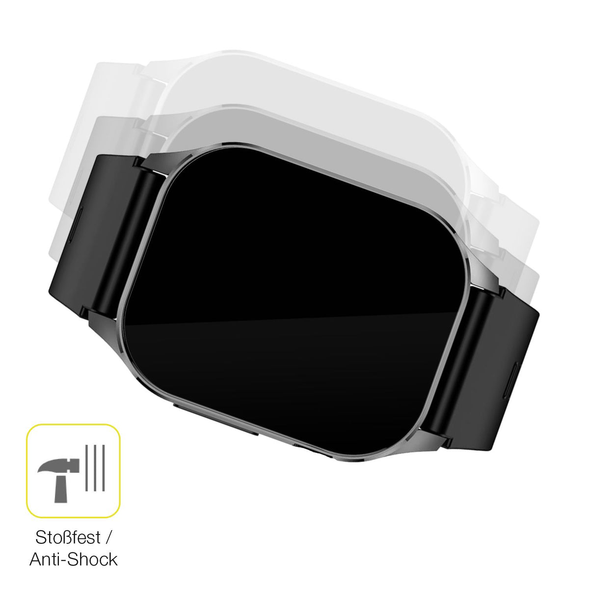 2x 3D Full Cover Schutzfolie für Knauermann Pro 3 eckig