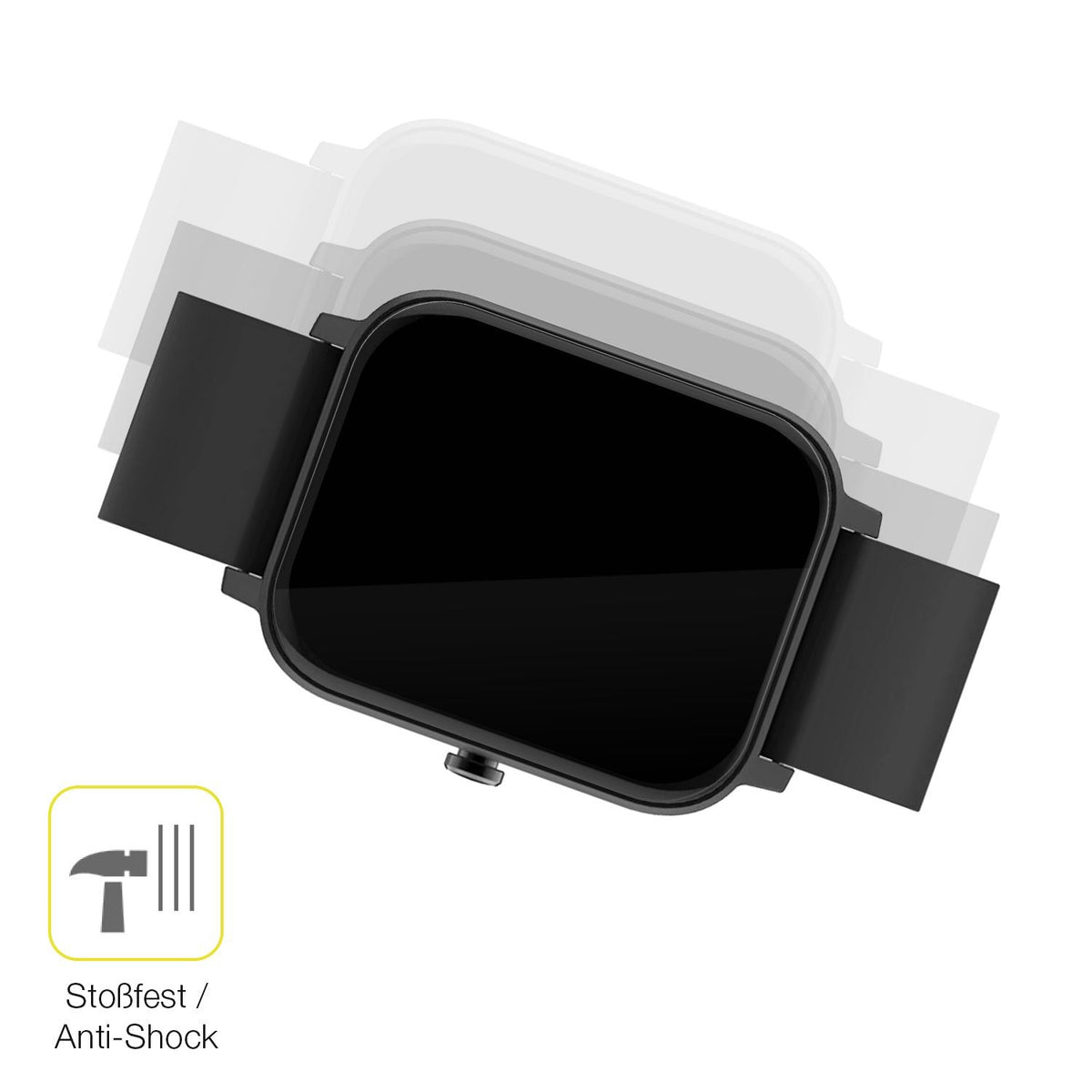 2x 3D Full Cover Schutzfolie für Matast Smartwatch