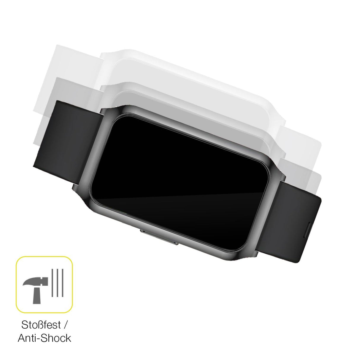 2x 3D Full Cover Schutzfolie für Fitoncloud 1.47 Zoll