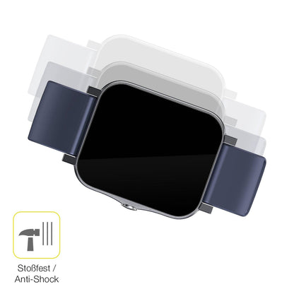 2x 3D Full Cover Schutzfolie für Qnix Smartwatch