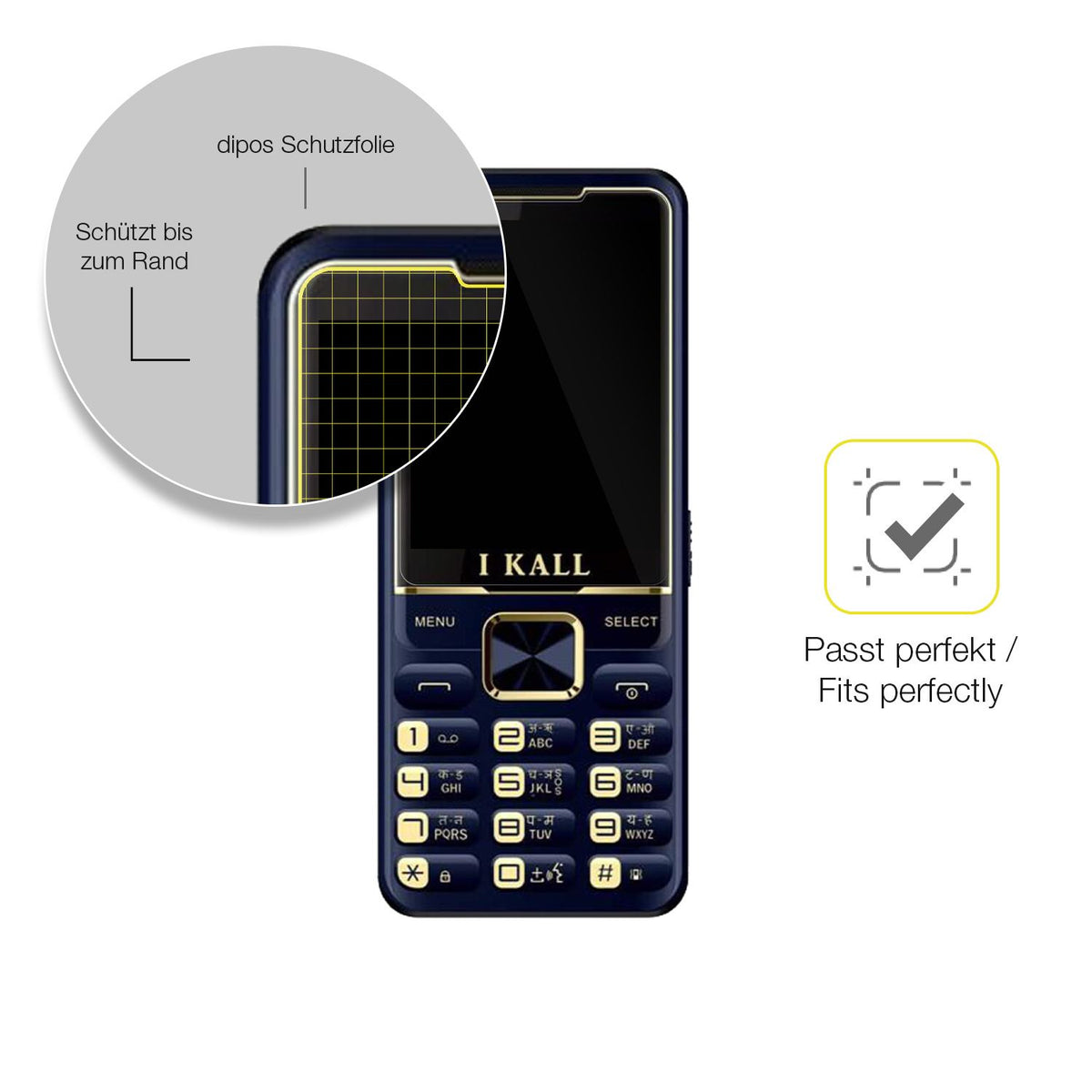 2x 3D Full Cover Schutzfolie für I Kall K20 Pro