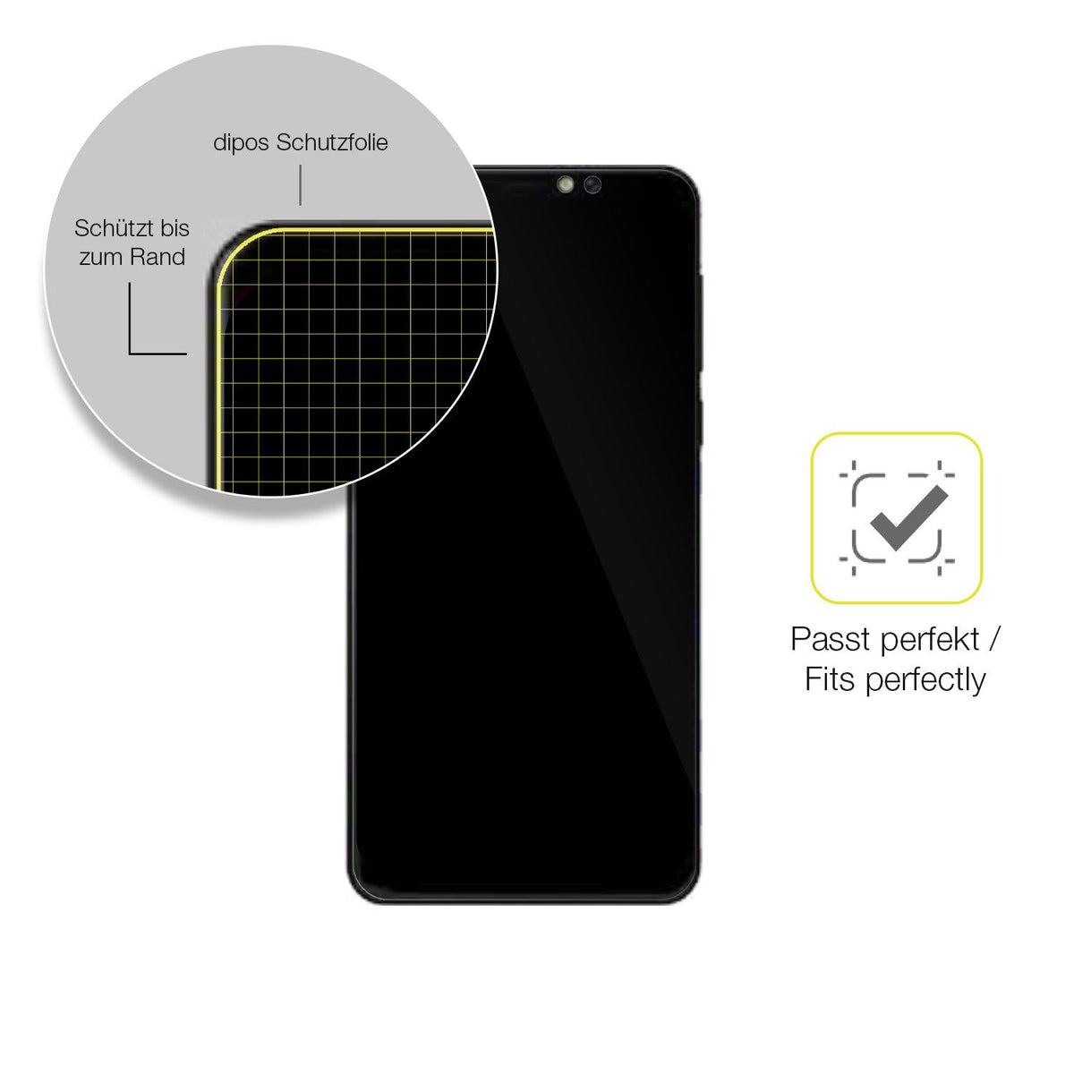 2x 3D Full Cover Schutzfolie für Unonu W609