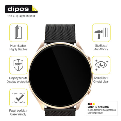 2x 3D Full Cover Schutzfolie für SLOKSFil S51 Smartwatch