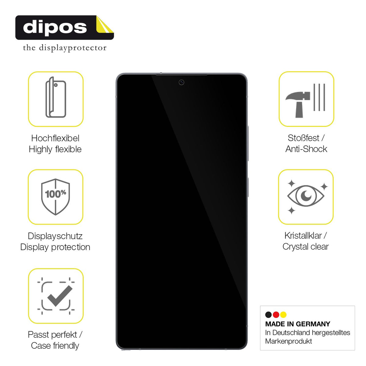 Displayschutz hergestellt in Deutschland, höchste Qualität made in Germany