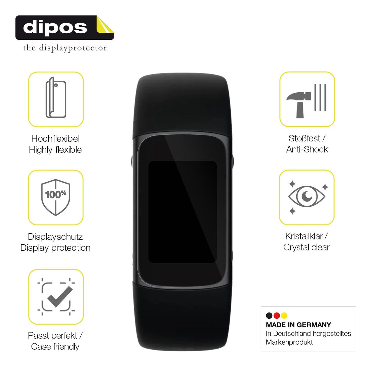 2x 3D Full Cover Schutzfolie für Fitbit Charge 6