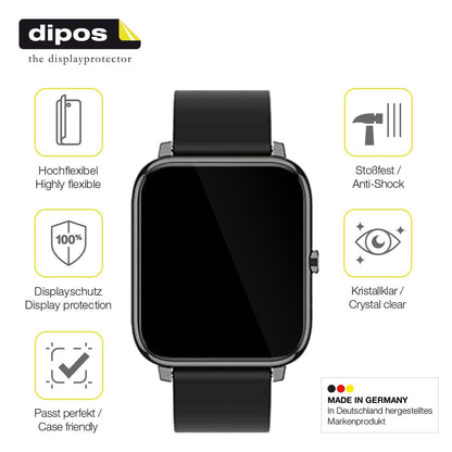 2x 3D Full Cover Schutzfolie für Popglory Smartwatch