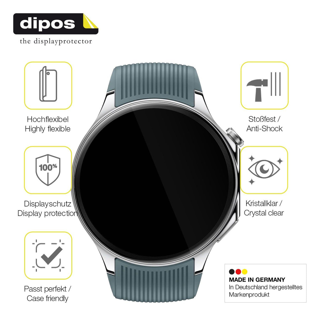 2x 3D Full Cover Schutzfolie für OnePlus Watch 2