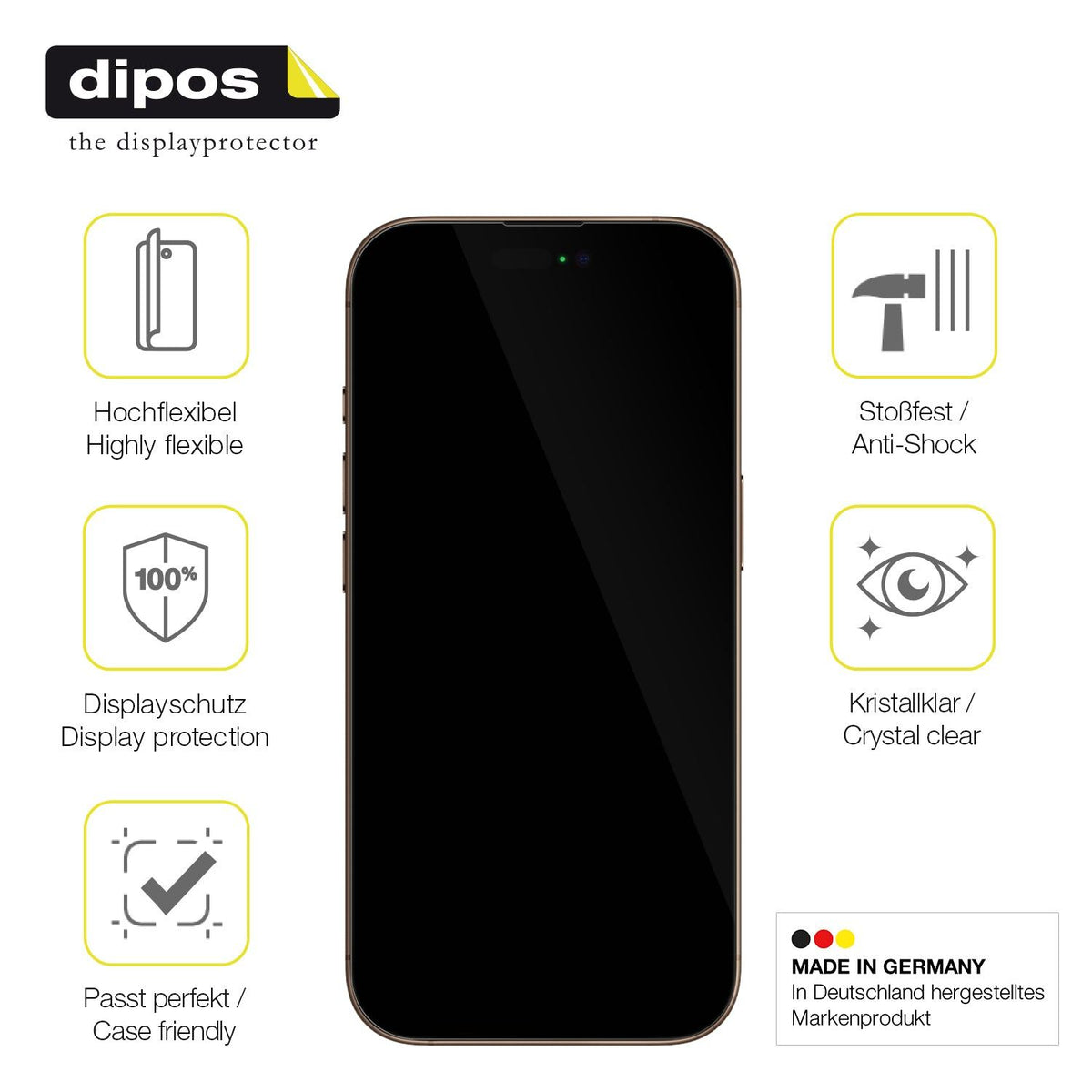 2x 3D Full Cover Schutzfolie für Apple iPhone 16 Pro