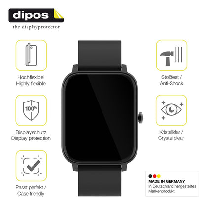 2x 3D Full Cover Schutzfolie für Matast Smartwatch