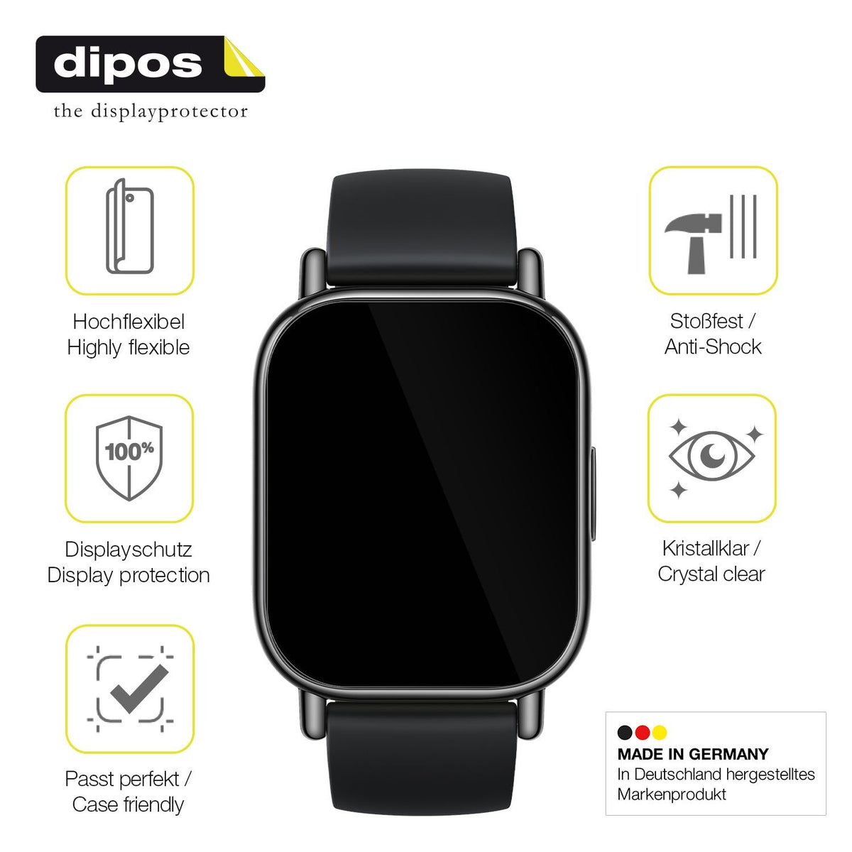 2x 3D Full Cover Schutzfolie für Xiaomi Redmi Watch 5 Active