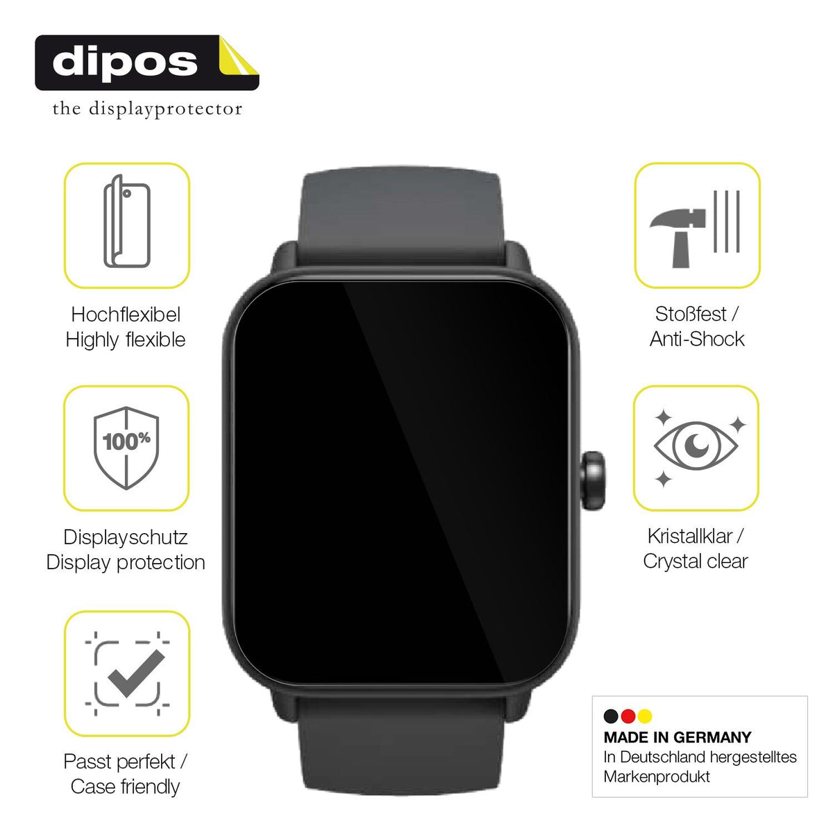 2x 3D Full Cover Schutzfolie für UHOOFIT G35 Smartwatch