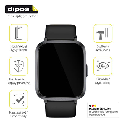 2x 3D Full Cover Schutzfolie für LETSACTIV ID205U Smartwatch