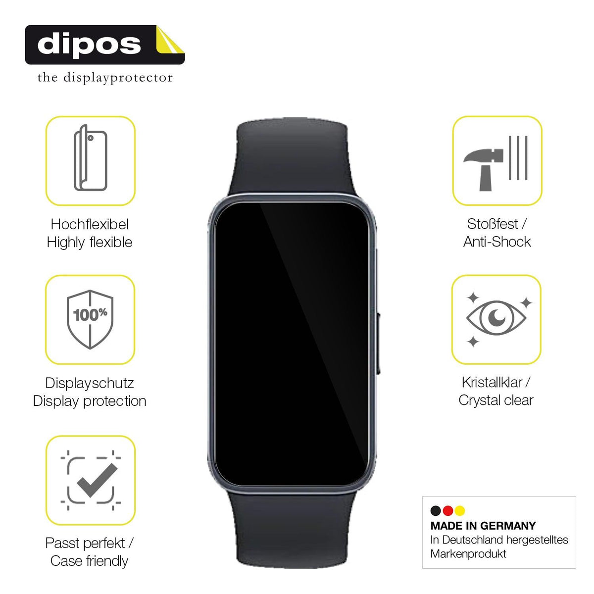 2x 3D Full Cover Schutzfolie für Huawei Band 10